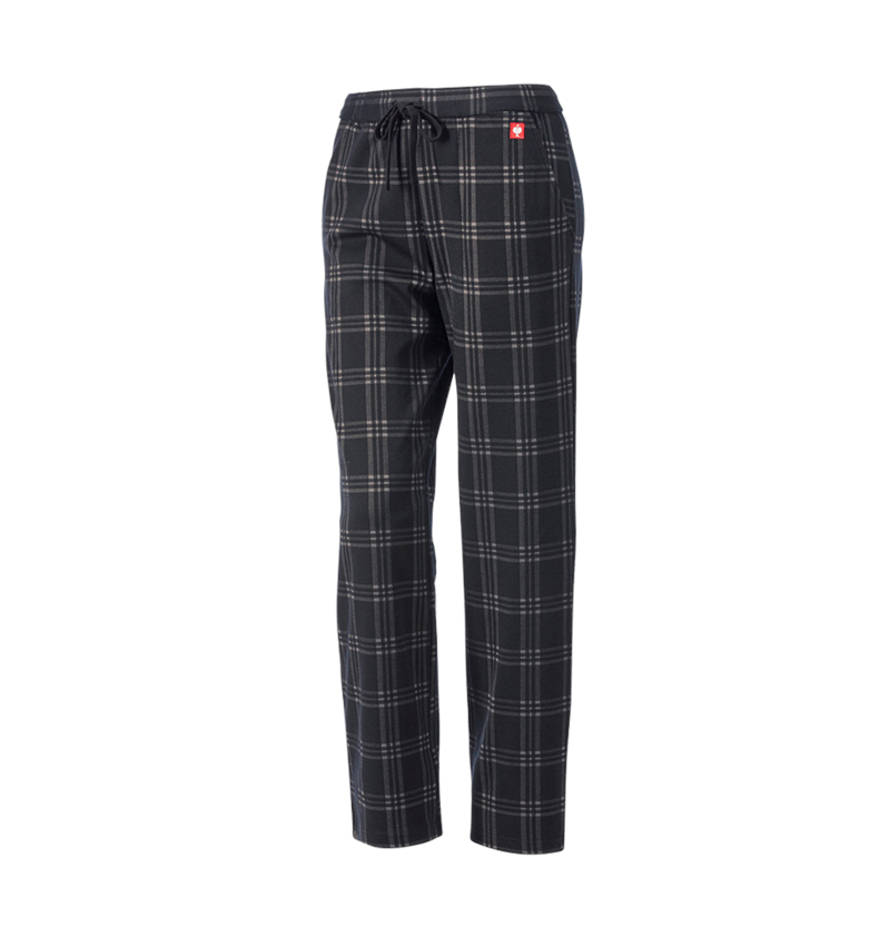 Accessories: e.s. Checkered Pyjama Bottoms, ladies' + black/basaltgrey 3