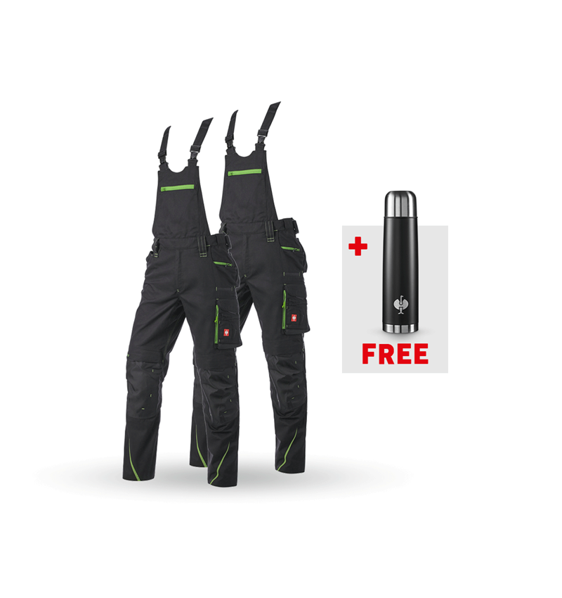 Clothing: SET: 2x Bib & brace e.s.motion 2020 + black/seagreen