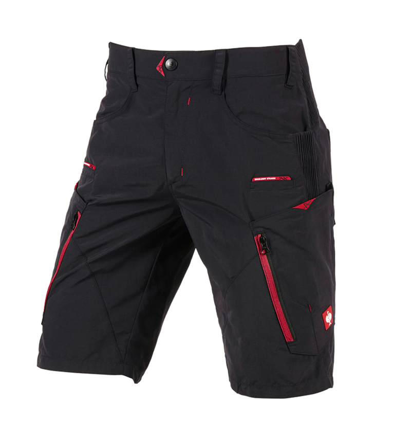 Work Trousers: e.s. Functional shorts Superlite + black/red 1