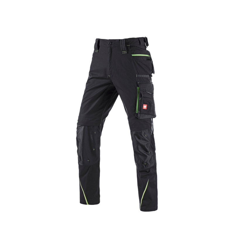 Work Trousers: Winter trousers e.s.motion 2020, men´s + black/seagreen