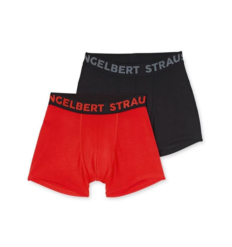 Work- & Safetywear: e.s. Modal stretch pants, pack of 2 + straussred+black