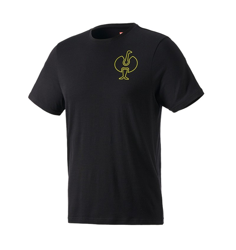 Shirts, Pullover & more: T-Shirt Merino e.s.trail + black/acid yellow