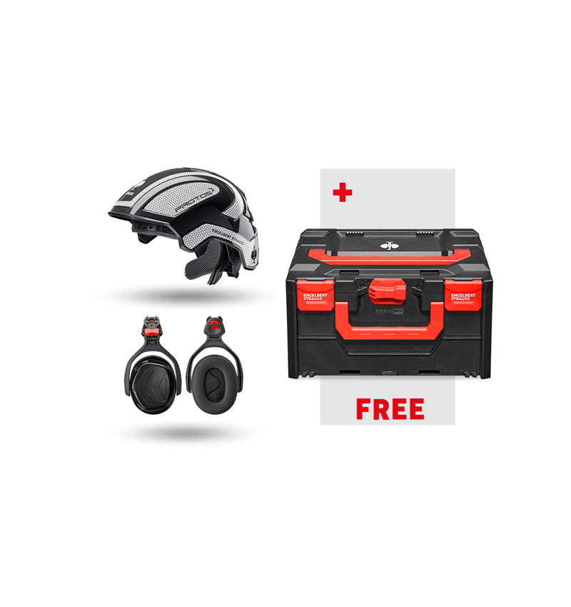 Tools and accessories: Work safety set Protos + FREE STRAUSSbox 215 + black/white
