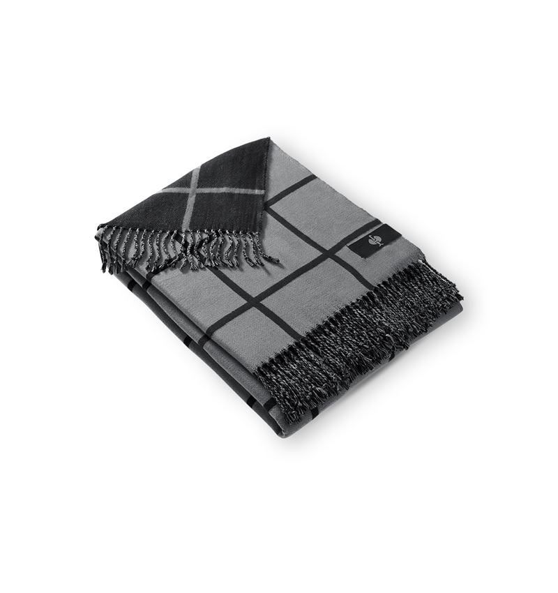 Accessories: e.s. Checkered Fringed Blanket + basaltgrey/black