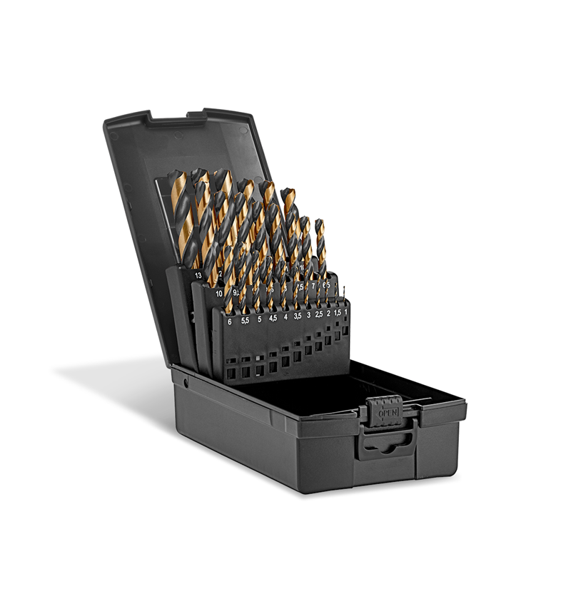 Drills: e.s. HSS-G metal spiral drill set turbo