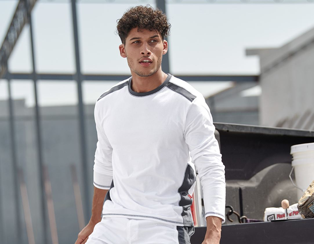 Shirts, Pullover & more: Longsleeve cotton e.s.active + white/anthracite