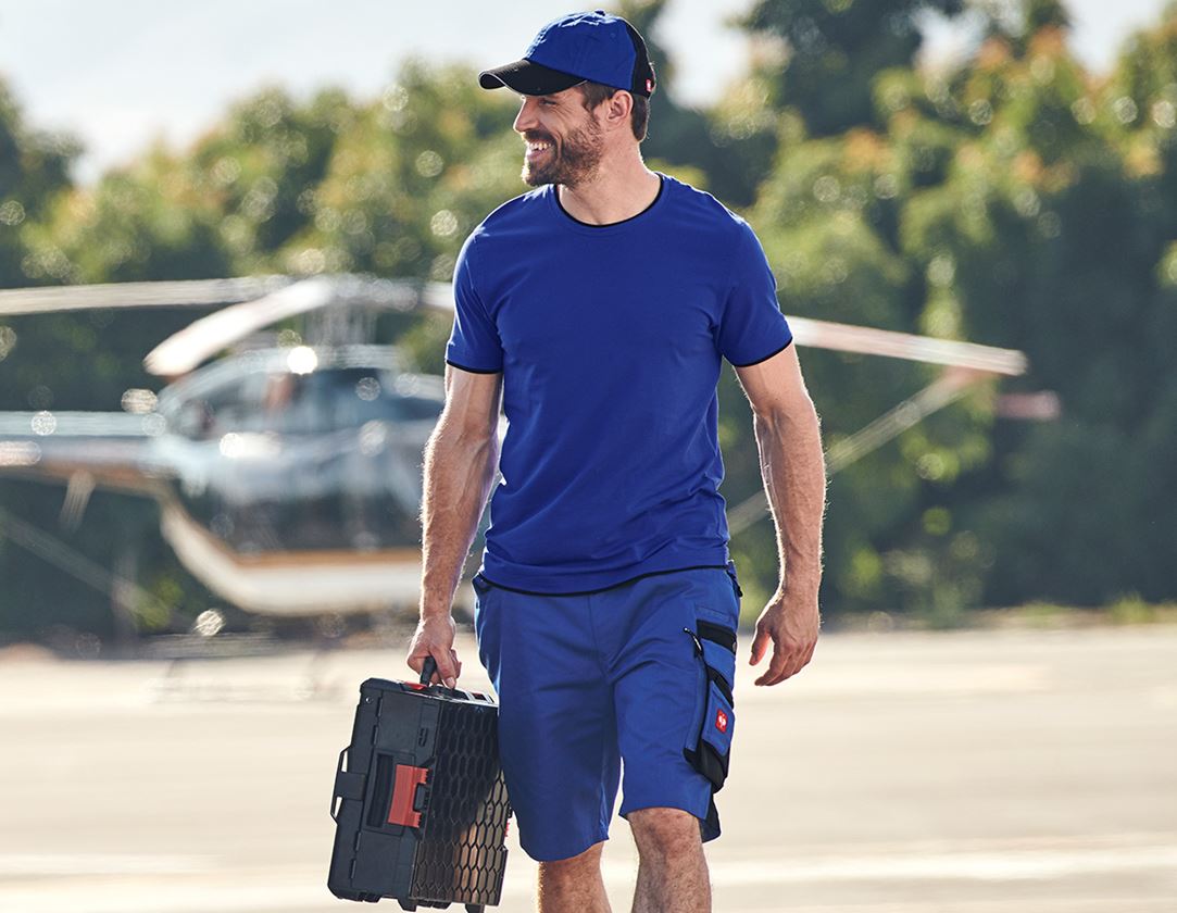 Shirts, Pullover & more: e.s. T-shirt cotton stretch Layer + royal/black 1