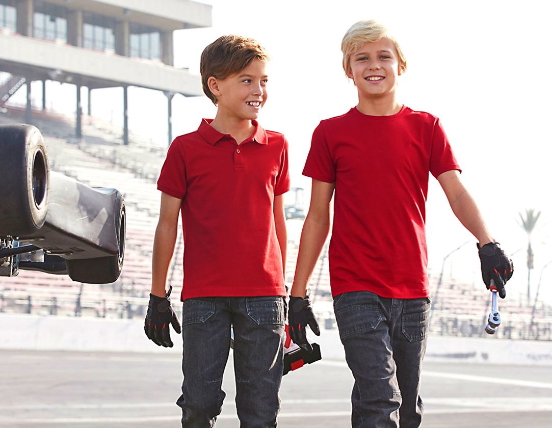 Topics: e.s. Polo shirt cotton stretch, children's + fiery red 3