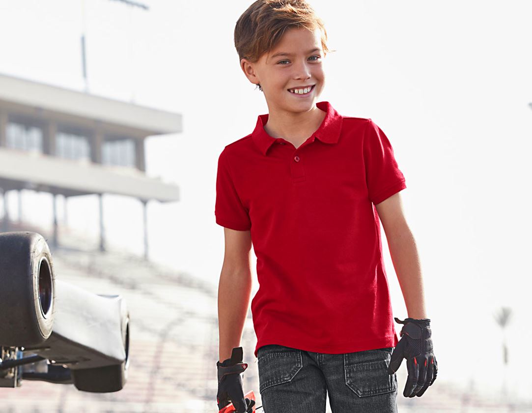 Topics: e.s. Polo shirt cotton stretch, children's + fiery red 2
