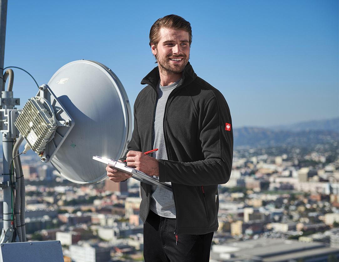 Work Jackets: Microfleece jacket dryplexx® micro + black