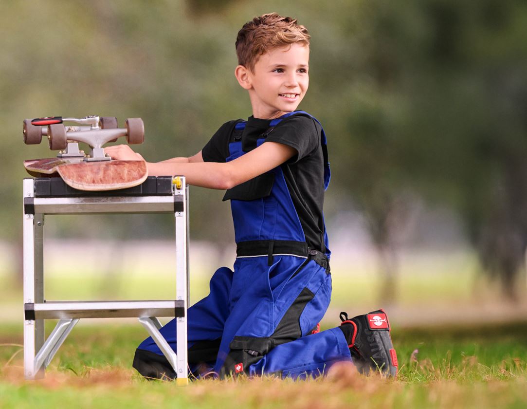 Trousers: Children's bib & brace e.s.image + royalblue/black 3