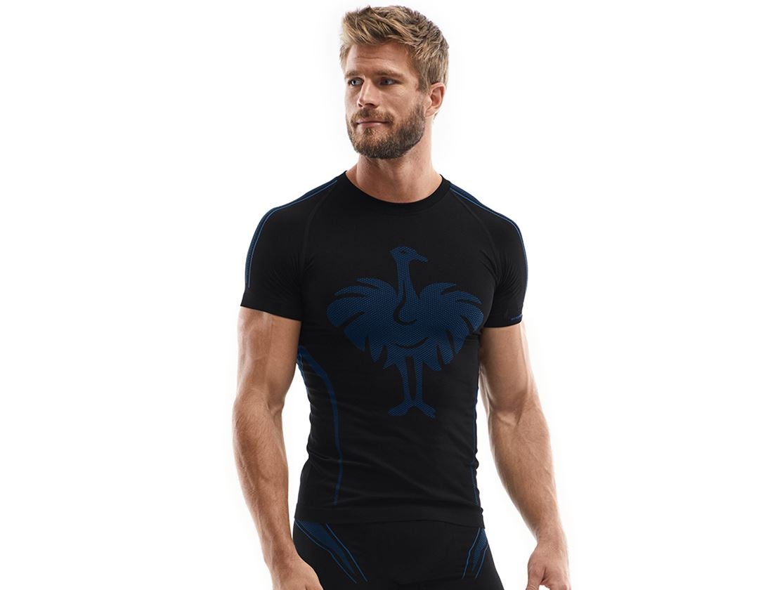 Shirts, Pullover & more: e.s. functional-t-shirt seamless - warm + black/gentianblue