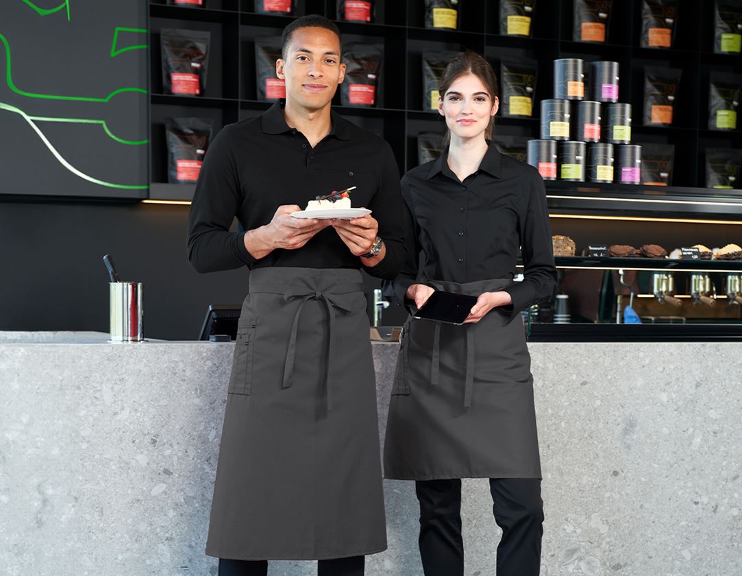 Aprons: Mid-Length Apron + grey/black 1