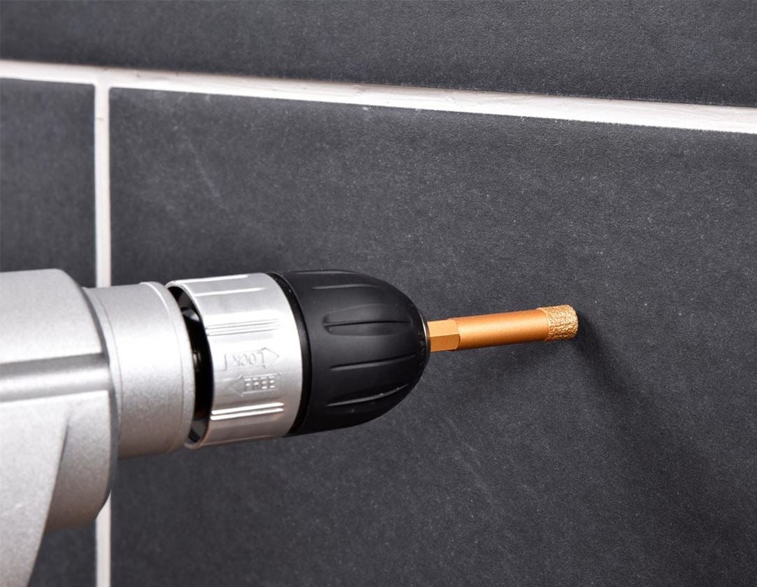 Drills: e.s. Diamond tile drill set, hex shaft 1