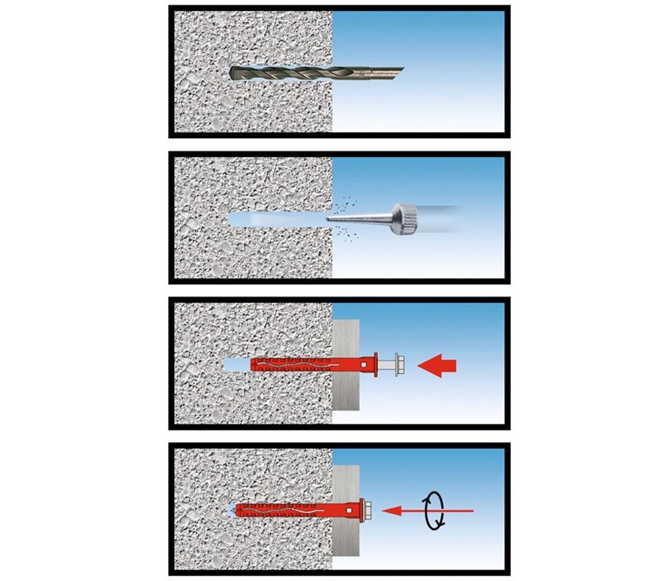 Wall plugs: Frame dowel RD F1, metal