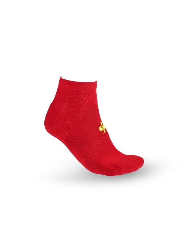 Socks: e.s. Allround socks Classic light/mid,pack of 3 + fiery red/high-vis yellow