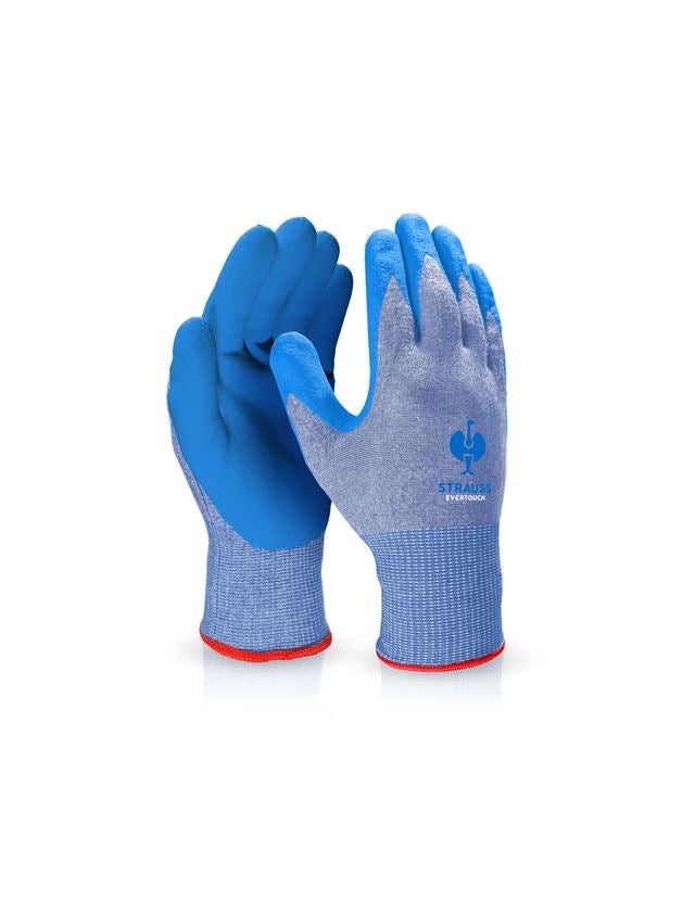 Coated: e.s. Nitrile foam gloves evertouch allseasons + blue/lightblue-melange