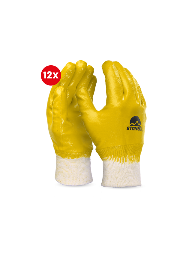 Coated: Nitrile gloves Basic, fully coated,pack of 12