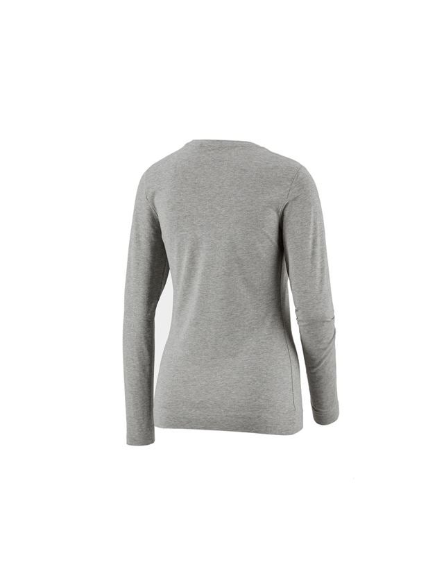 Topics: e.s. Longsleeve cotton stretch, ladies' + grey melange 1