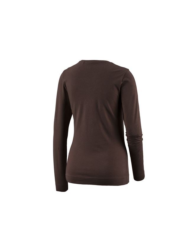 Topics: e.s. Longsleeve cotton stretch, ladies' + chestnut 1