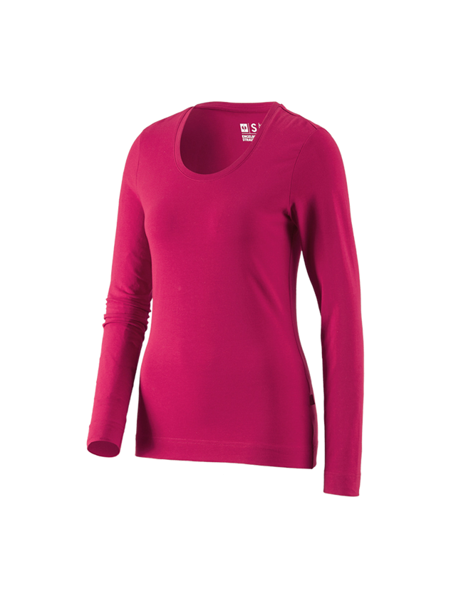 Shirts, Pullover & more: e.s. Longsleeve cotton stretch, ladies' + berry