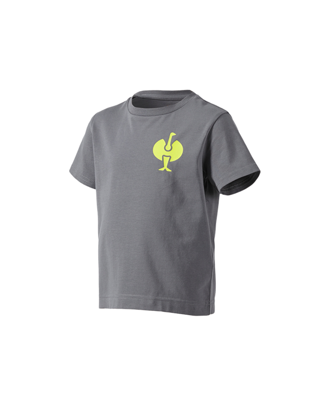 Clothing: T-Shirt e.s.trail, children's + basaltgrey/acid yellow