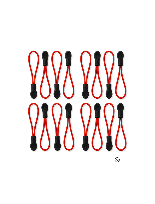 AI-generated / modified - Accessories: Zip puller set + red