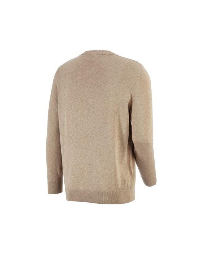 Shirts, Pullover & more: e.s. Knitted pullover, round neck + khaki melange 1
