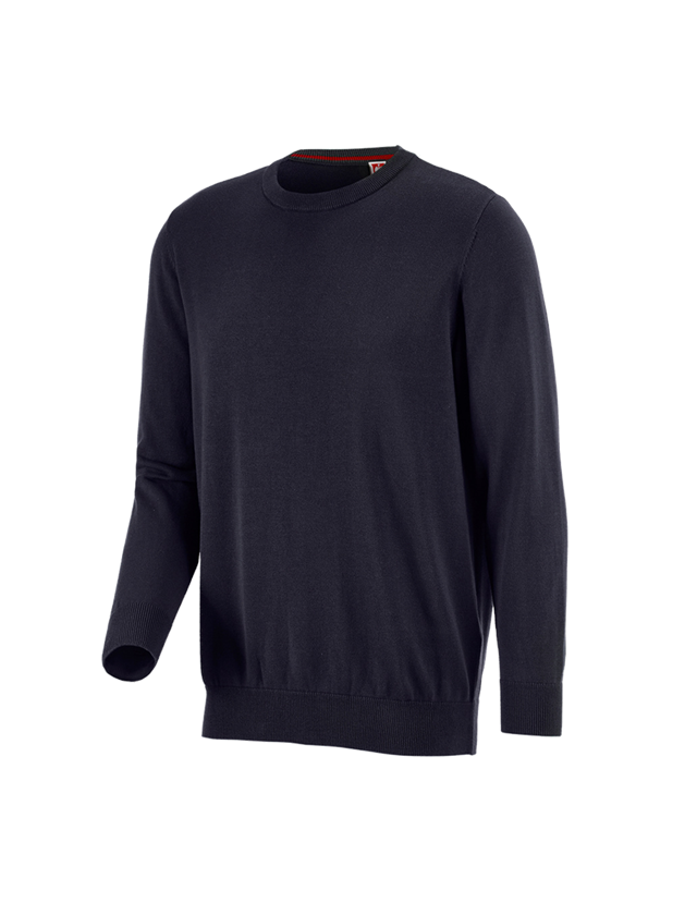 Shirts, Pullover & more: e.s. Knitted pullover, round neck + navy