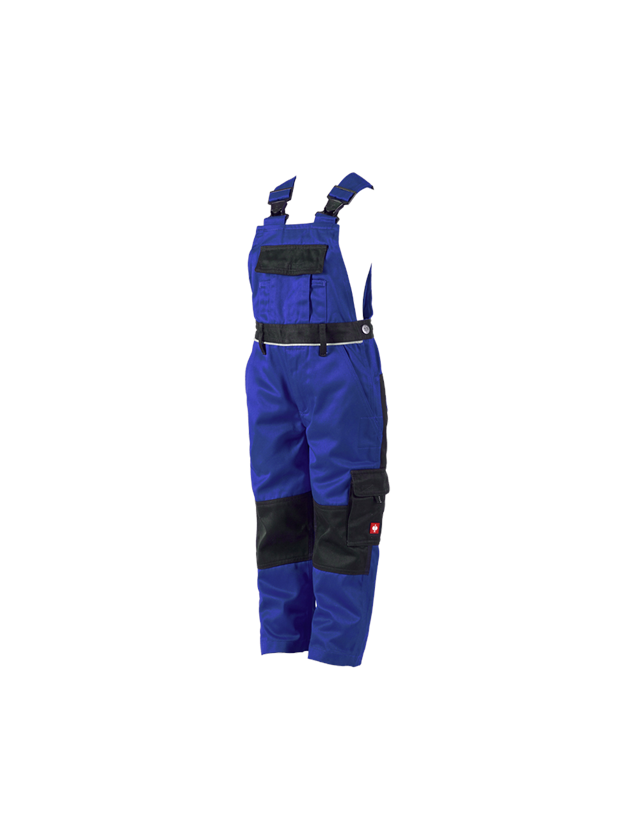Trousers: Children's bib & brace e.s.image + royalblue/black 4