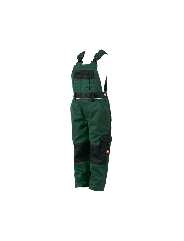 Trousers: Children's bib & brace e.s.image + green/black 2