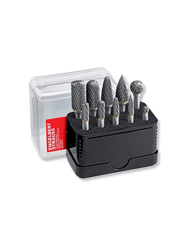 Drills: e.s. Hard metal burrs with bevel toothing