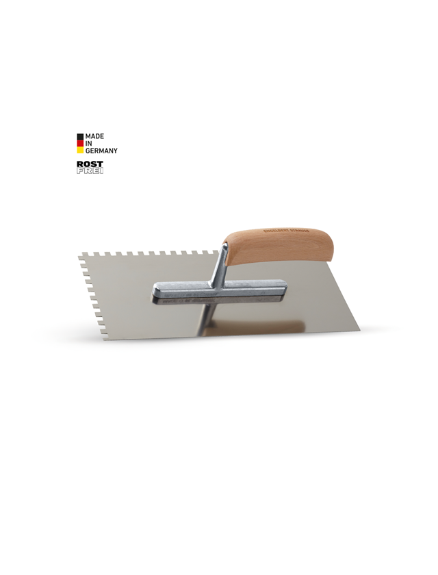 Trowels | spatulas | rubbing board: e.s. Trowel with perforation, stainless steel