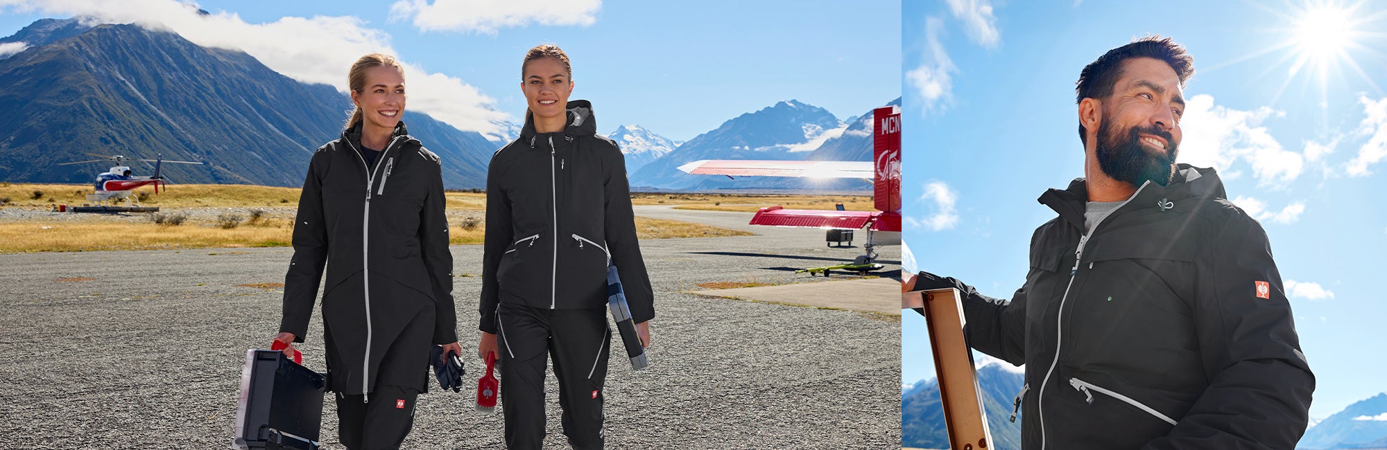 Two women and one men wear the new e.s.ambition styles