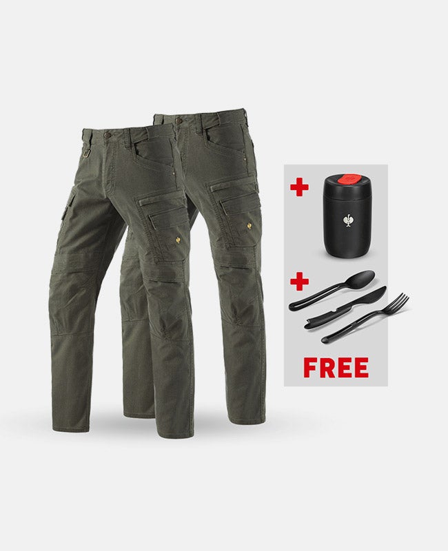 SET: 2x worker cargo trousers e.s.vintage